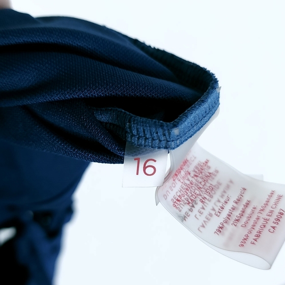 LILLY PULITZER ISLE LATTICE ONE PIECE SWIMSUIT OYSTER BAY NAVY SZ 16 - Picture 8 of 10